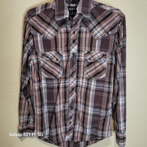 # 30 Mens Small Ely 1878 Western Snap Shirt